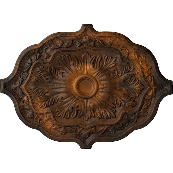 Ekena Millwork Pesaro Ceiling Medallion, Hand-Painted Rust, 36"W x 26"H x 1 1/2"P CM36X26PERUS - main